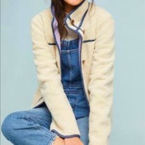 Anthropologie Piped Sherpa Jacket